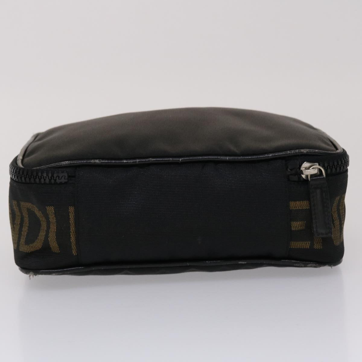 FENDI Pouch Nylon Leather Black 45724