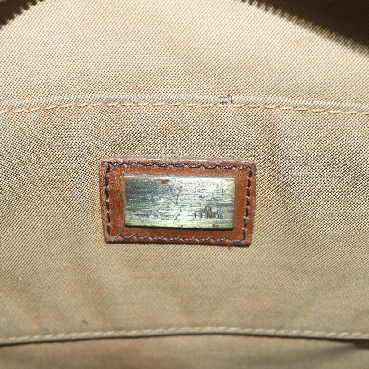FENDI Zucca Canvas Shoulder Bag Black Brown 45817