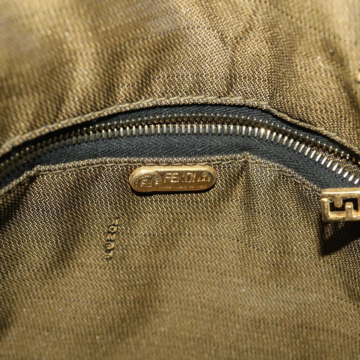 FENDI Zucca Canvas Hand Bag Black Brown 2111 26348 088 45832