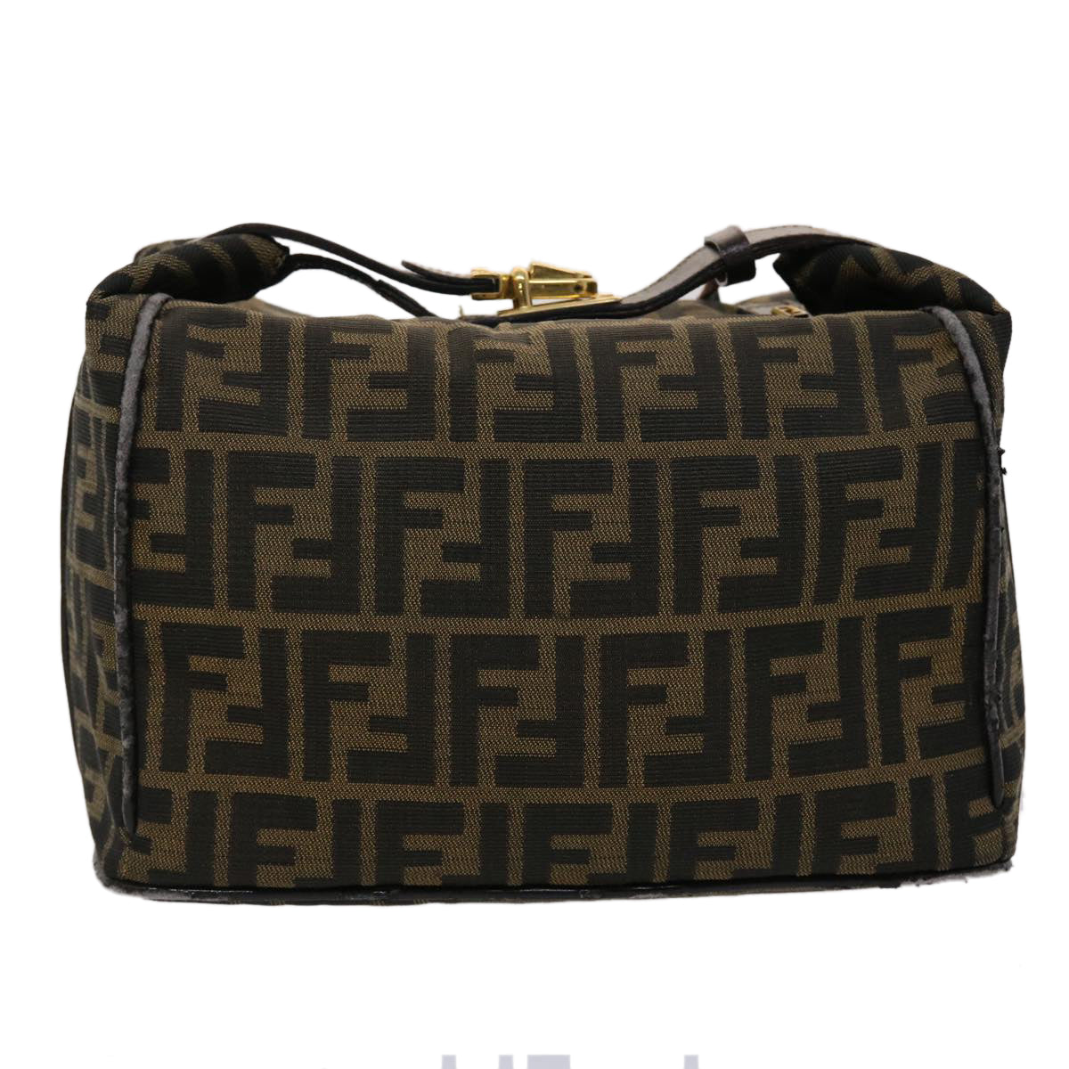 FENDI Zucca Canvas Hand Bag Black Brown 2111 26348 088 45832