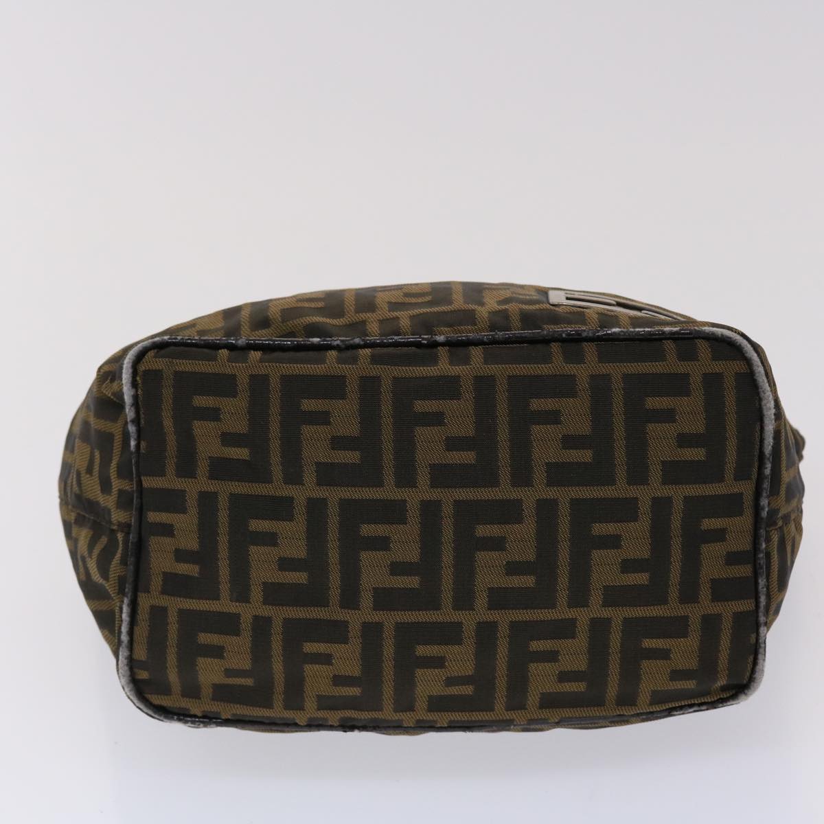 FENDI Zucca Canvas Hand Bag Nylon Brown Black 45877