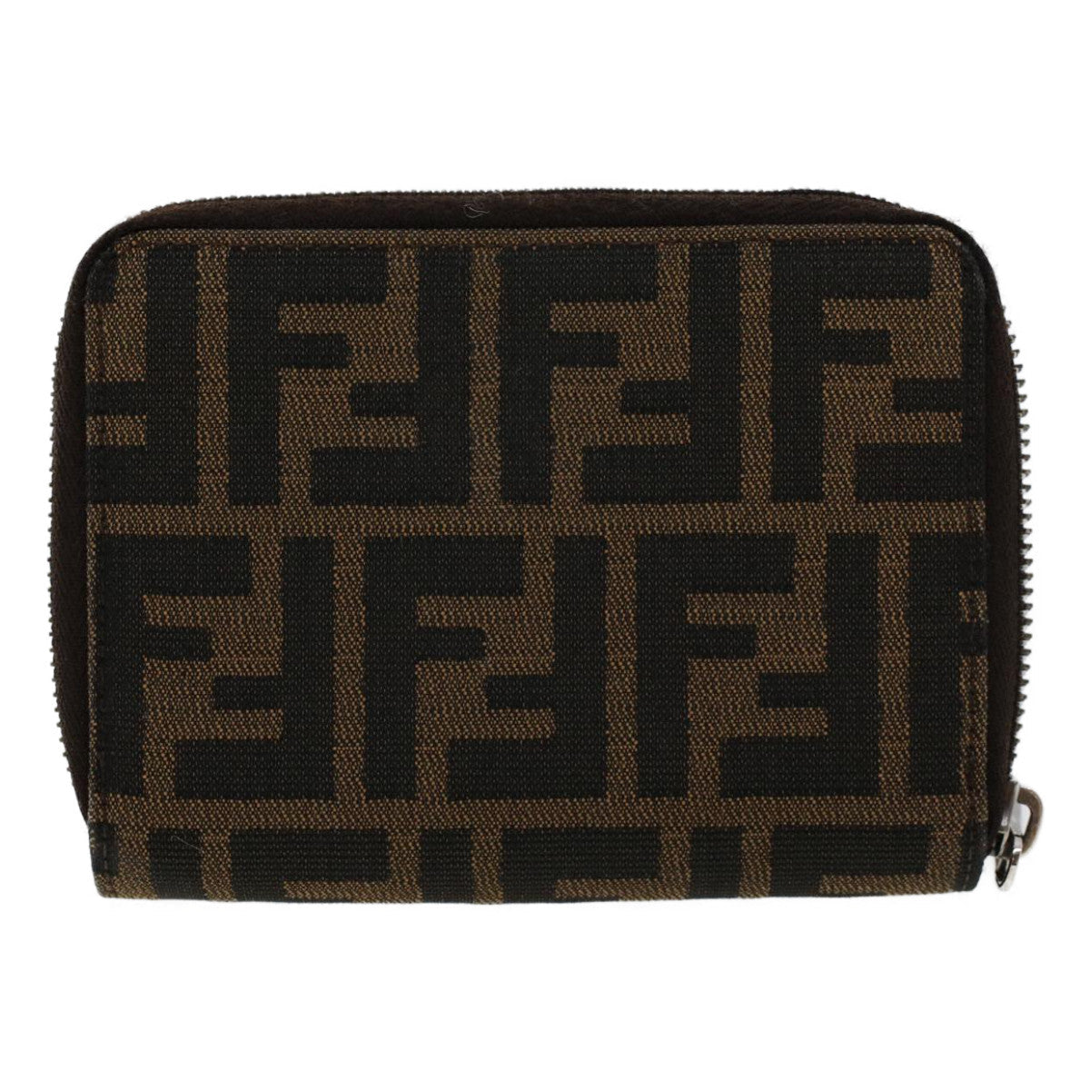 FENDI Zucca Canvas Wallet Black Brown 45939