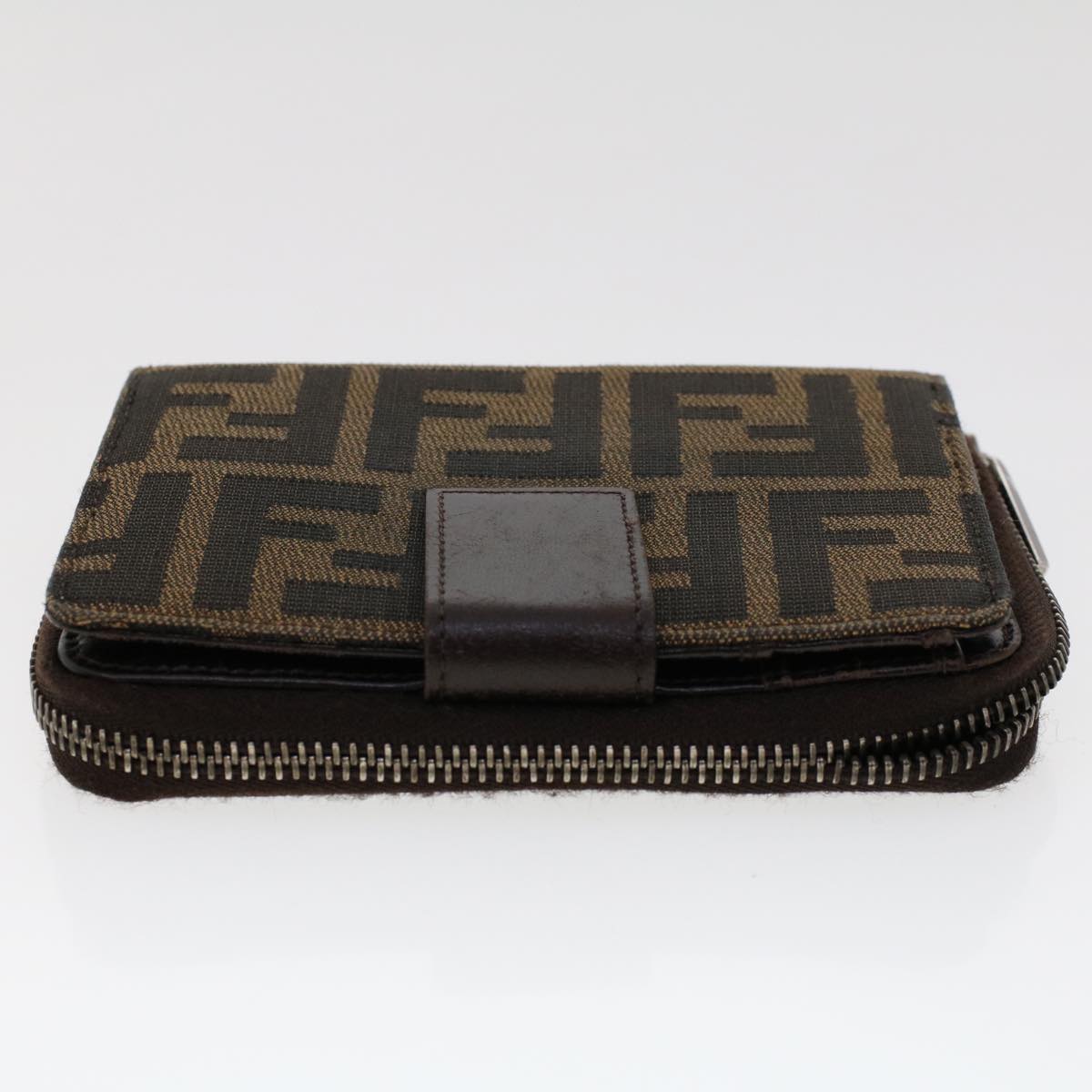 FENDI Zucca Canvas Wallet Black Brown 45939