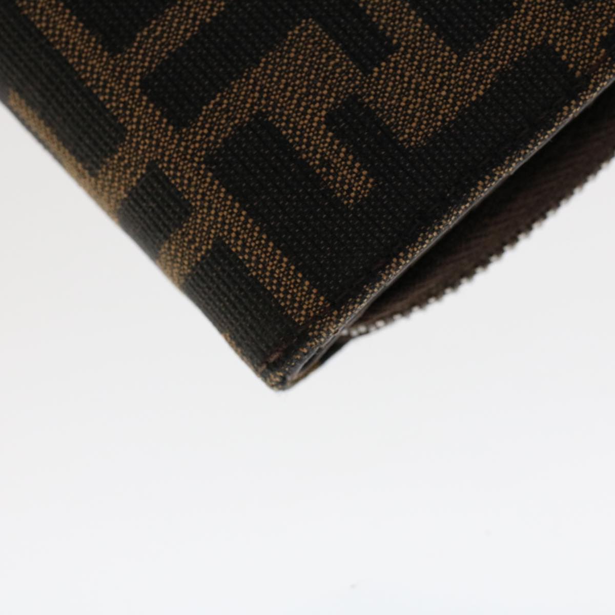 FENDI Zucca Canvas Wallet Black Brown 45939