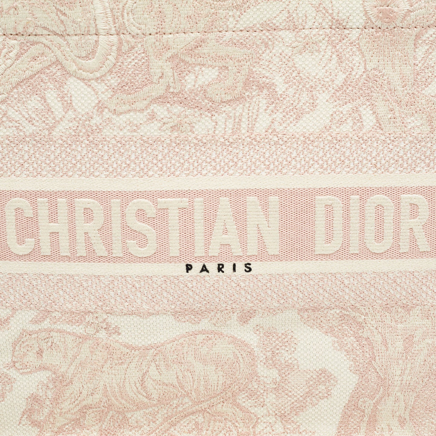 Dior Pink Embroidery Canvas Medium Book Tote..
