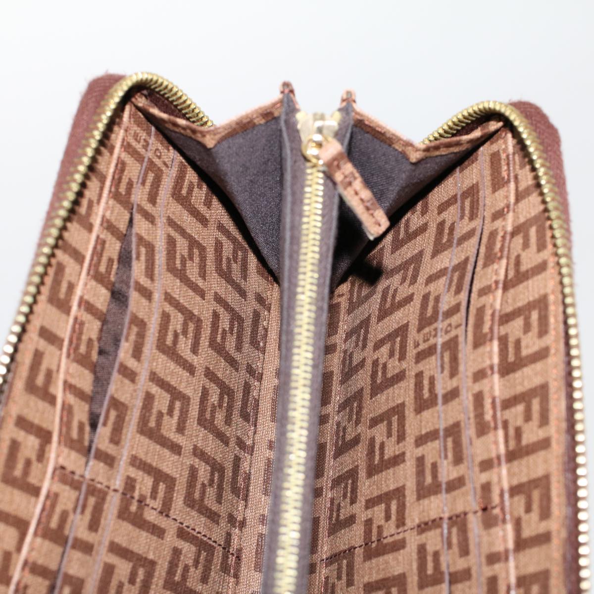 FENDI Zucchino Canvas Long Wallet Brown 46402