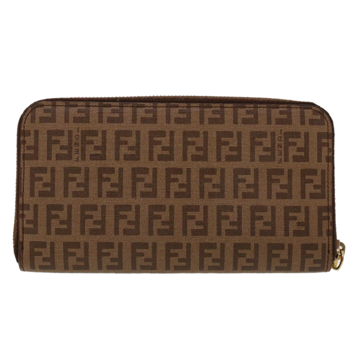 FENDI Zucchino Canvas Long Wallet Brown 46402