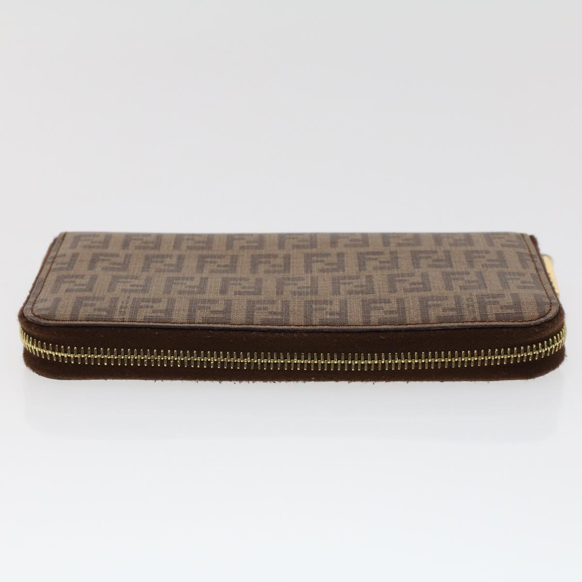 FENDI Zucchino Canvas Long Wallet Brown 46402