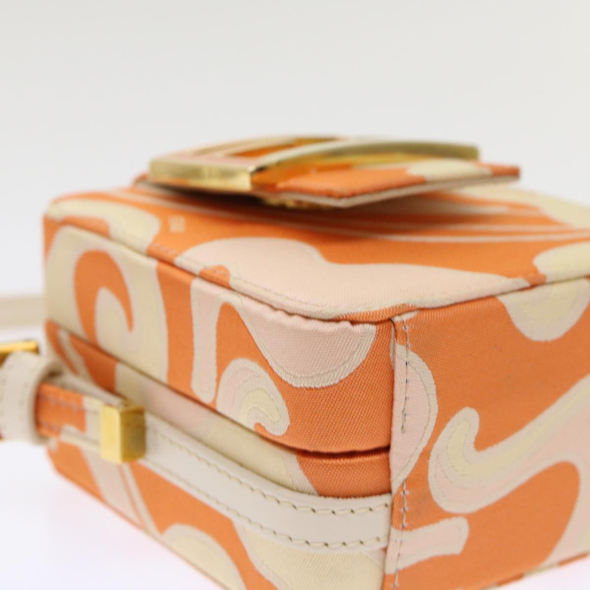 FENDI Mini Mamma Baguette Pouch Nylon Orange 46674