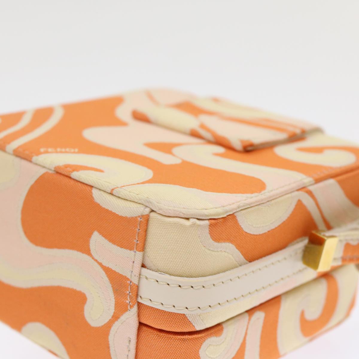 FENDI Mini Mamma Baguette Pouch Nylon Orange 46674