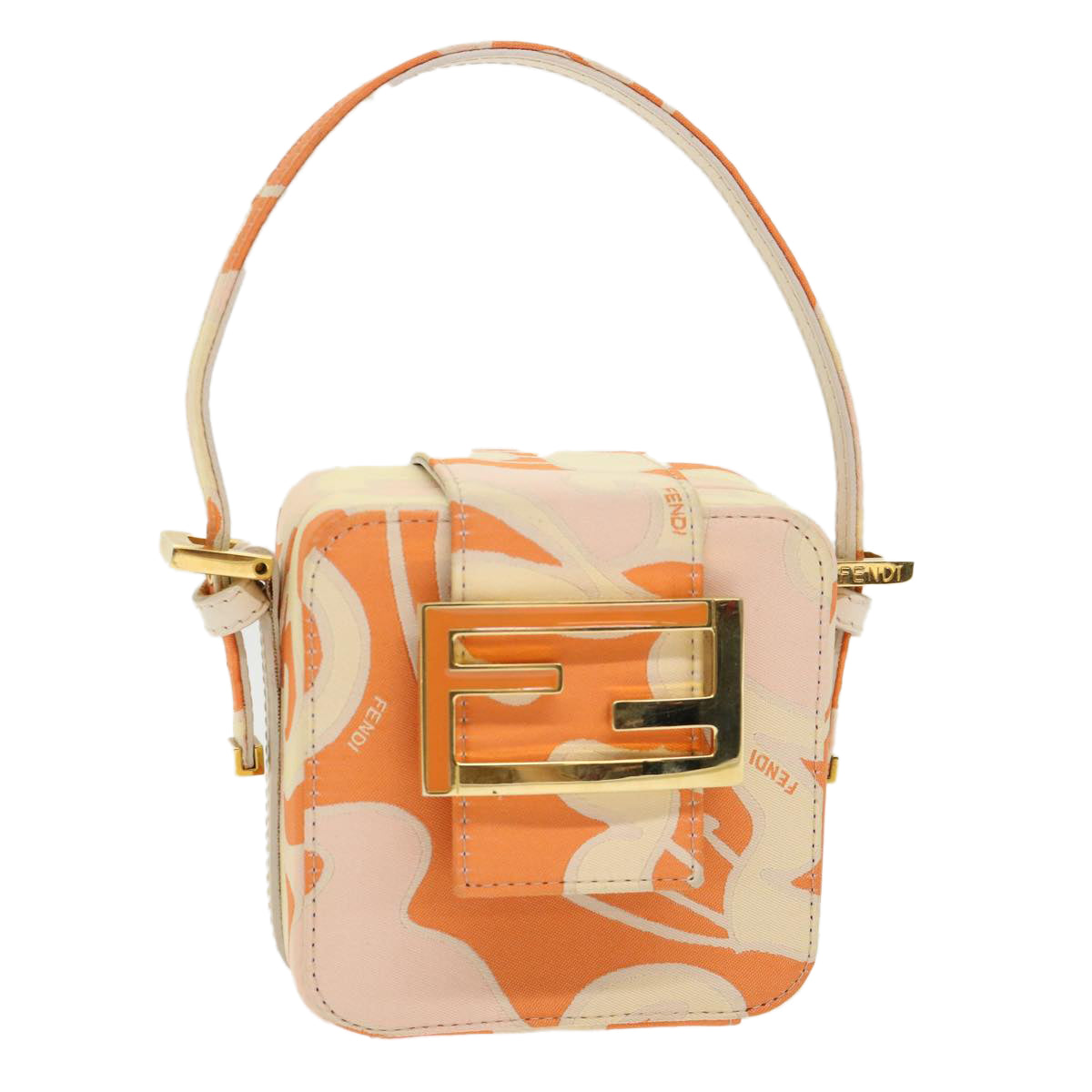 FENDI Mini Mamma Baguette Pouch Nylon Orange 46674