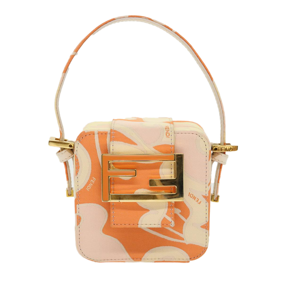 FENDI Mini Mamma Baguette Pouch Nylon Orange 46674