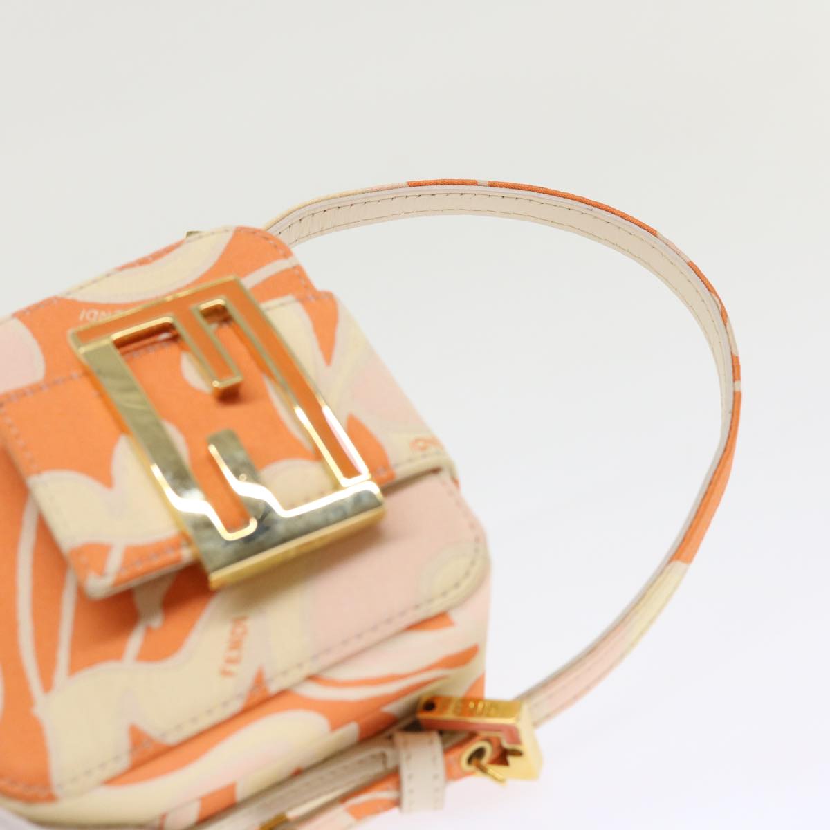 FENDI Mini Mamma Baguette Pouch Nylon Orange 46674