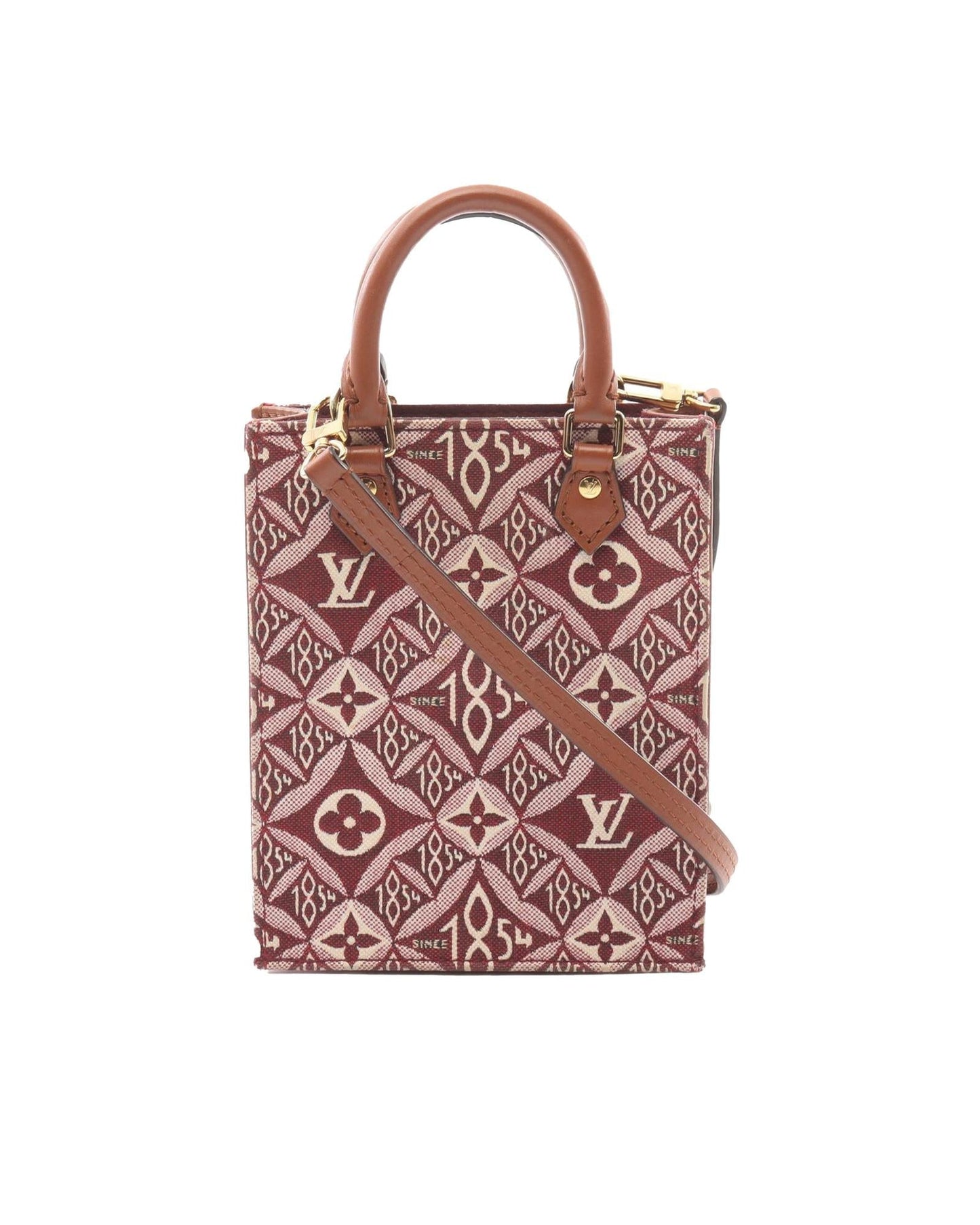 Petit Sac Plat Canvas Tote with Leather Trim and Detachable Strap