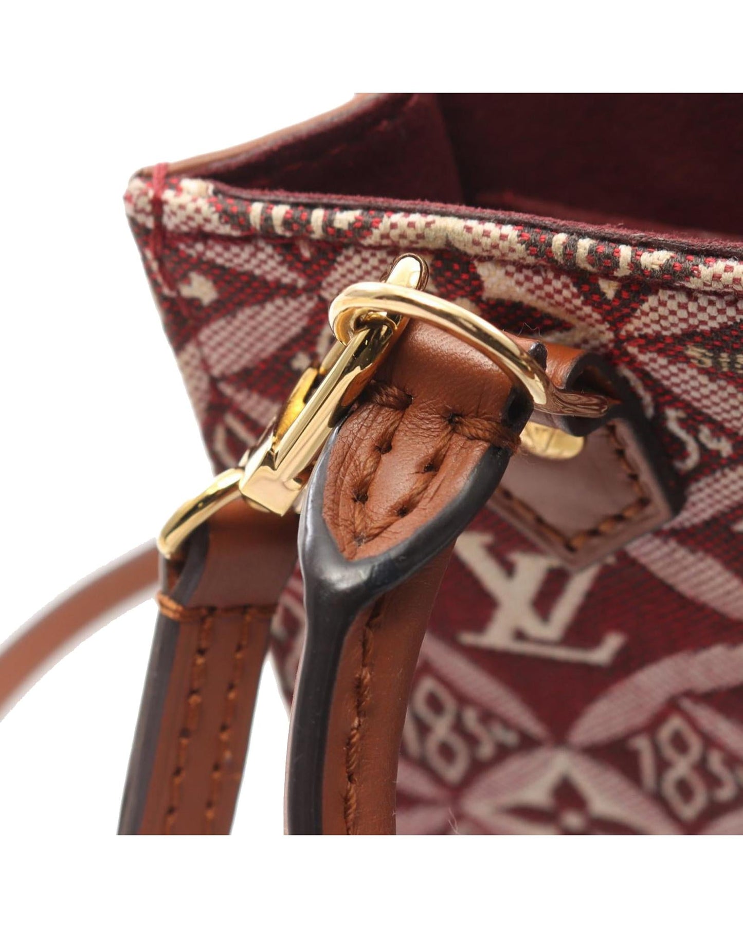 Petit Sac Plat Canvas Tote with Leather Trim and Detachable Strap