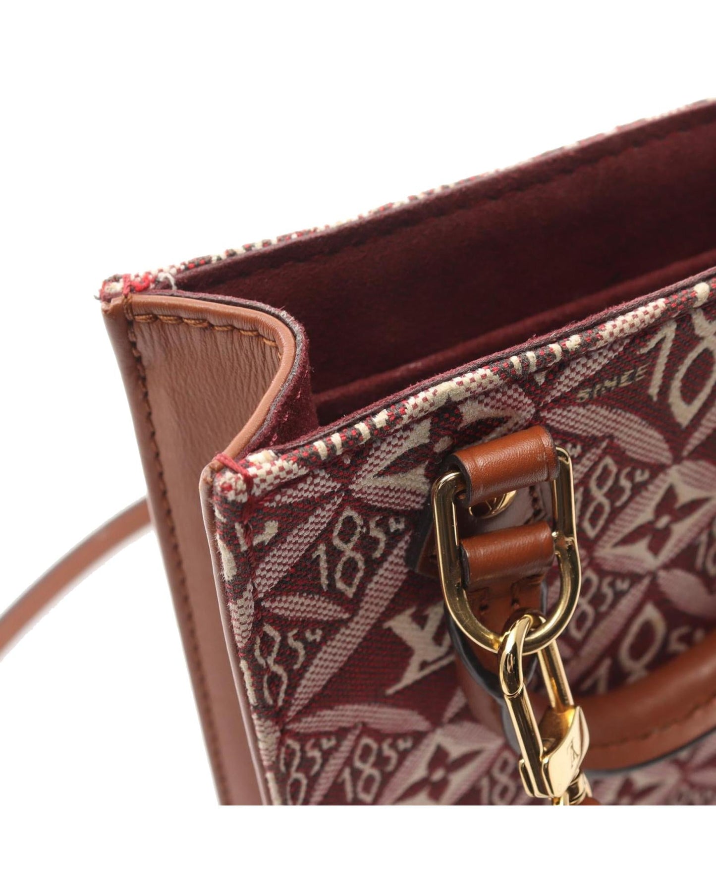 Petit Sac Plat Canvas Tote with Leather Trim and Detachable Strap