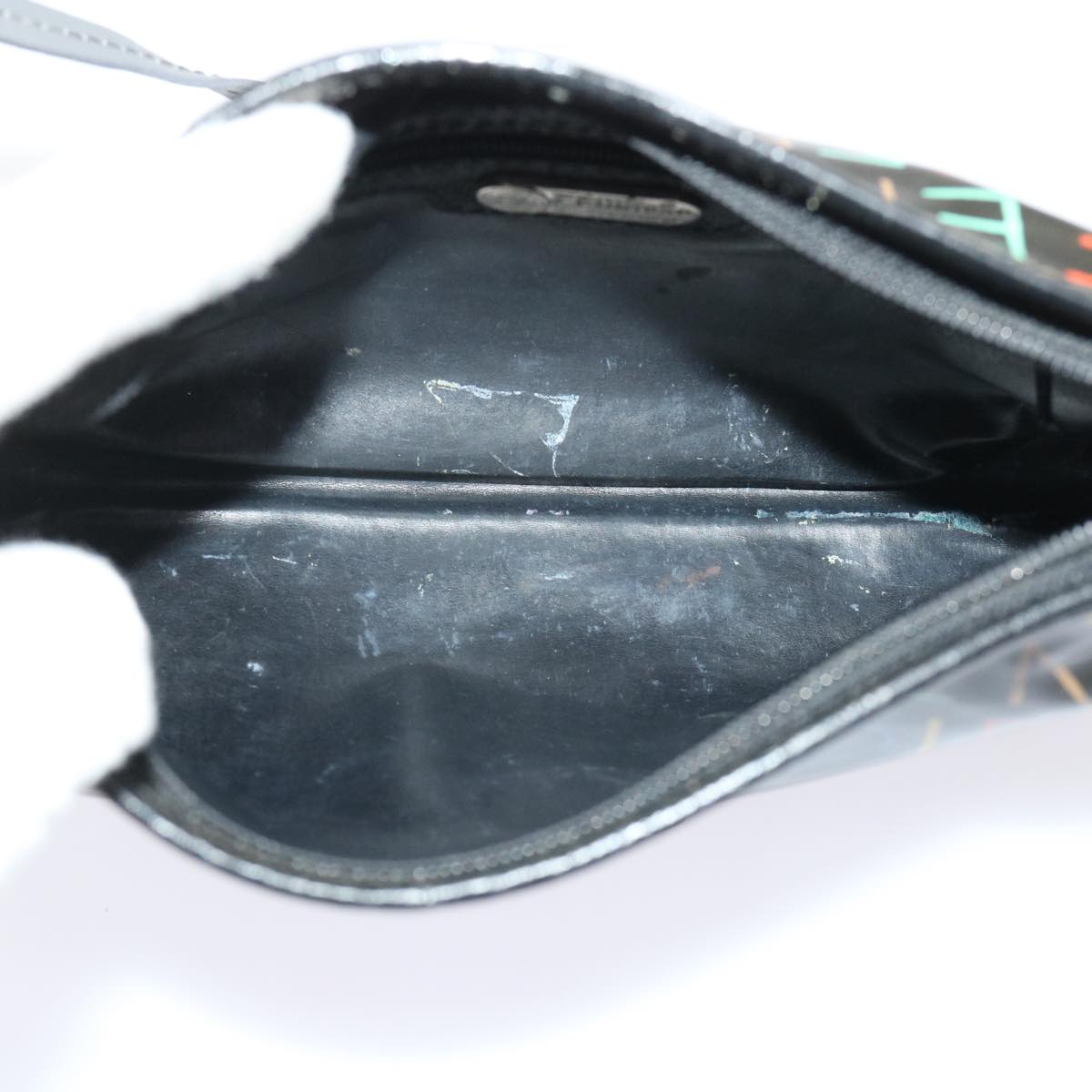 FENDI Shoulder Bag Enamel Black Multicolor 47063