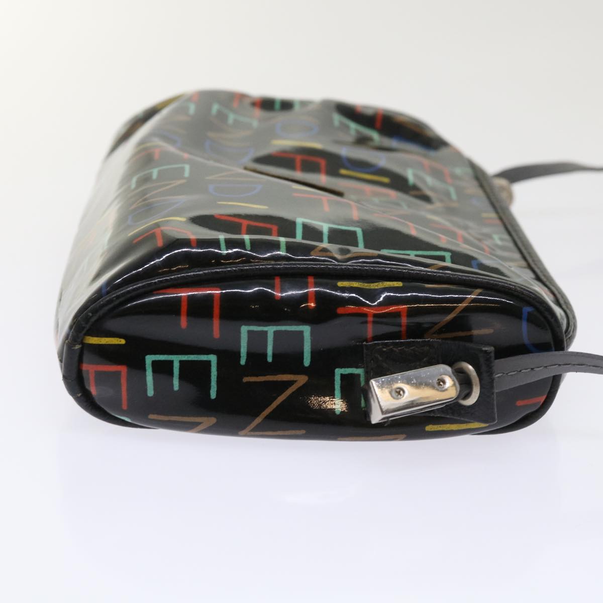 FENDI Shoulder Bag Enamel Black Multicolor 47063