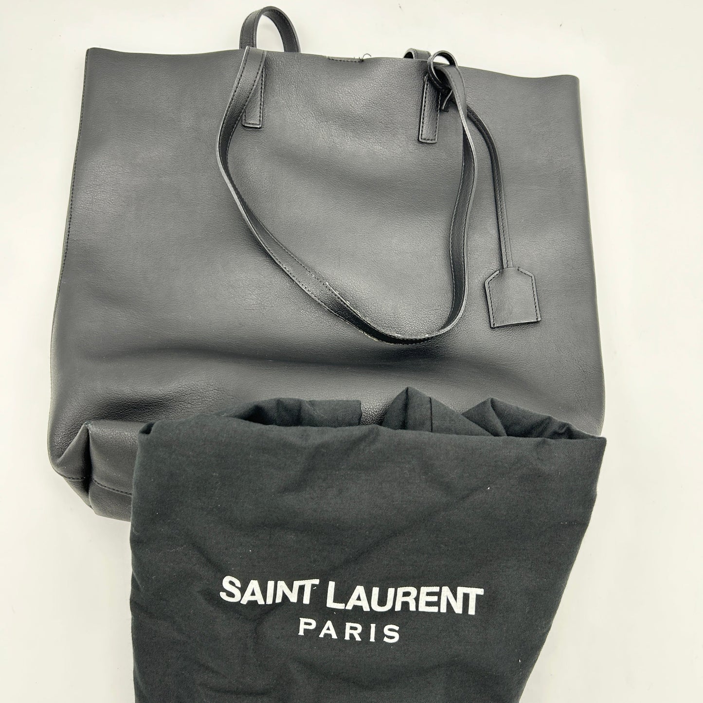 SAINT LAURENT Calfskin North-South Shopping Tote Black LA31604