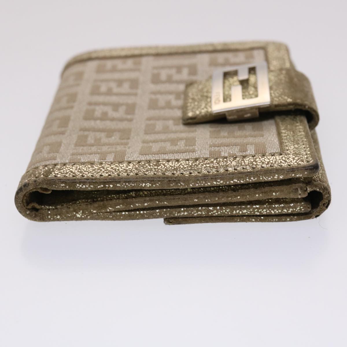 FENDI Zucchino Canvas Wallet Silver 47197
