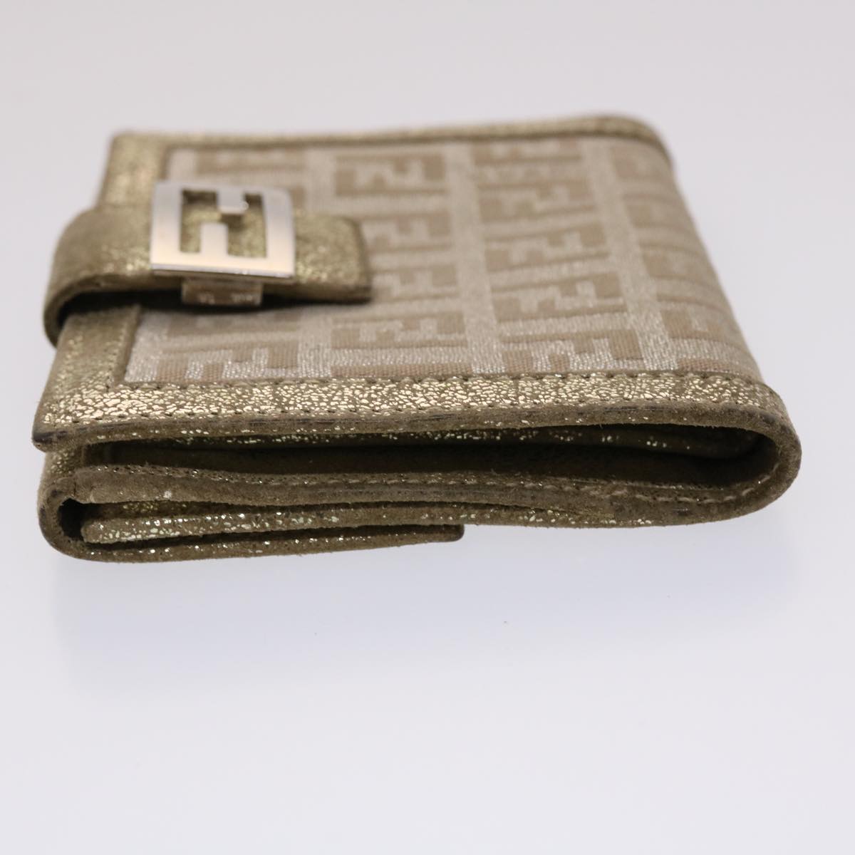 FENDI Zucchino Canvas Wallet Silver 47197