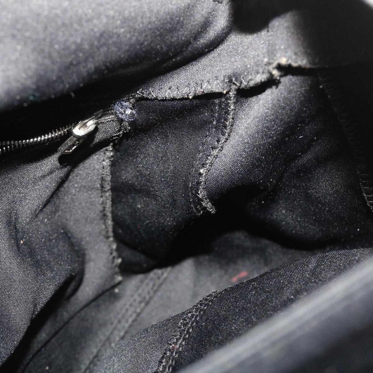 FENDI Mamma Baguette Shoulder Bag Nylon Leather Black 47383