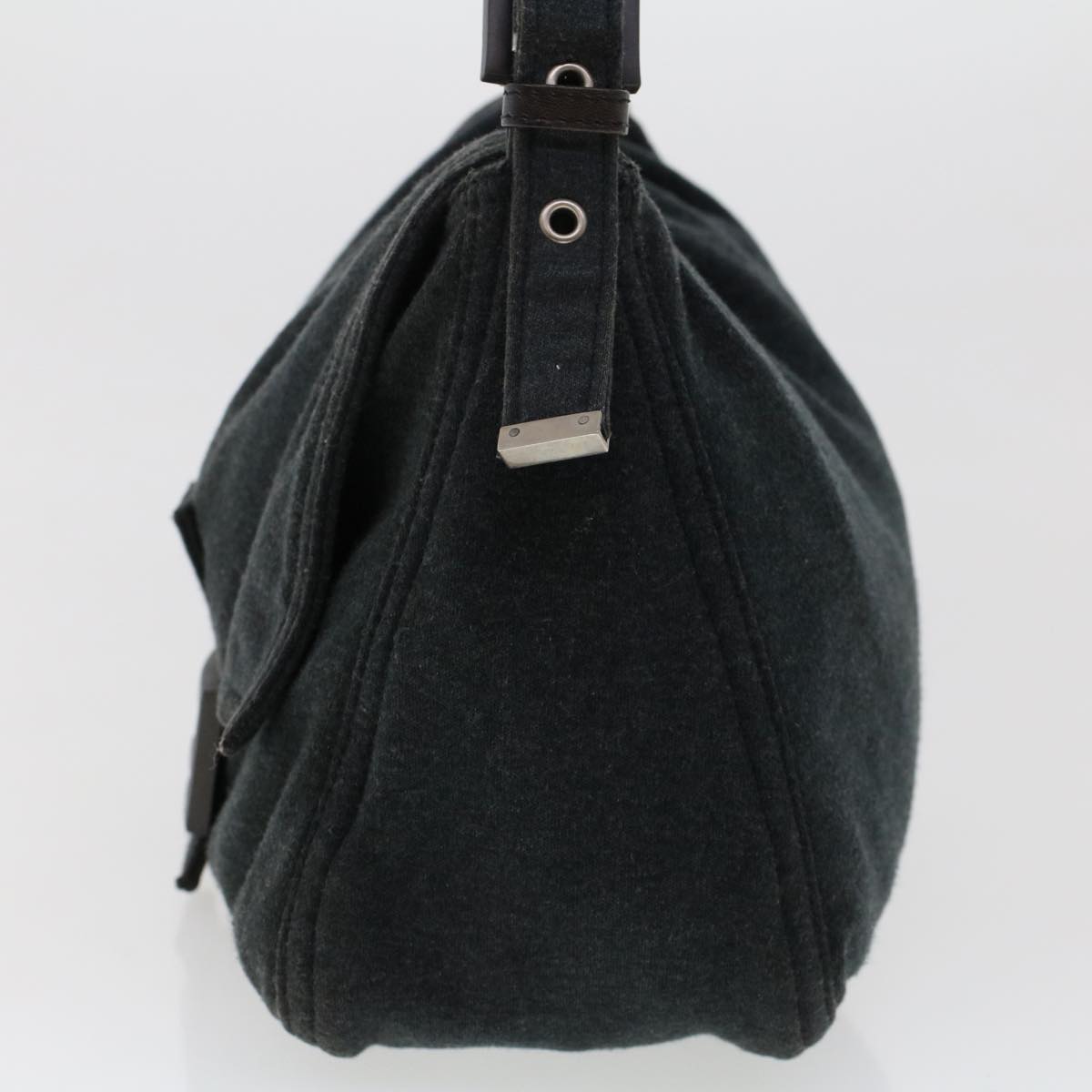 FENDI Mamma Baguette Shoulder Bag Nylon Leather Gray 2308-26325-099 47647