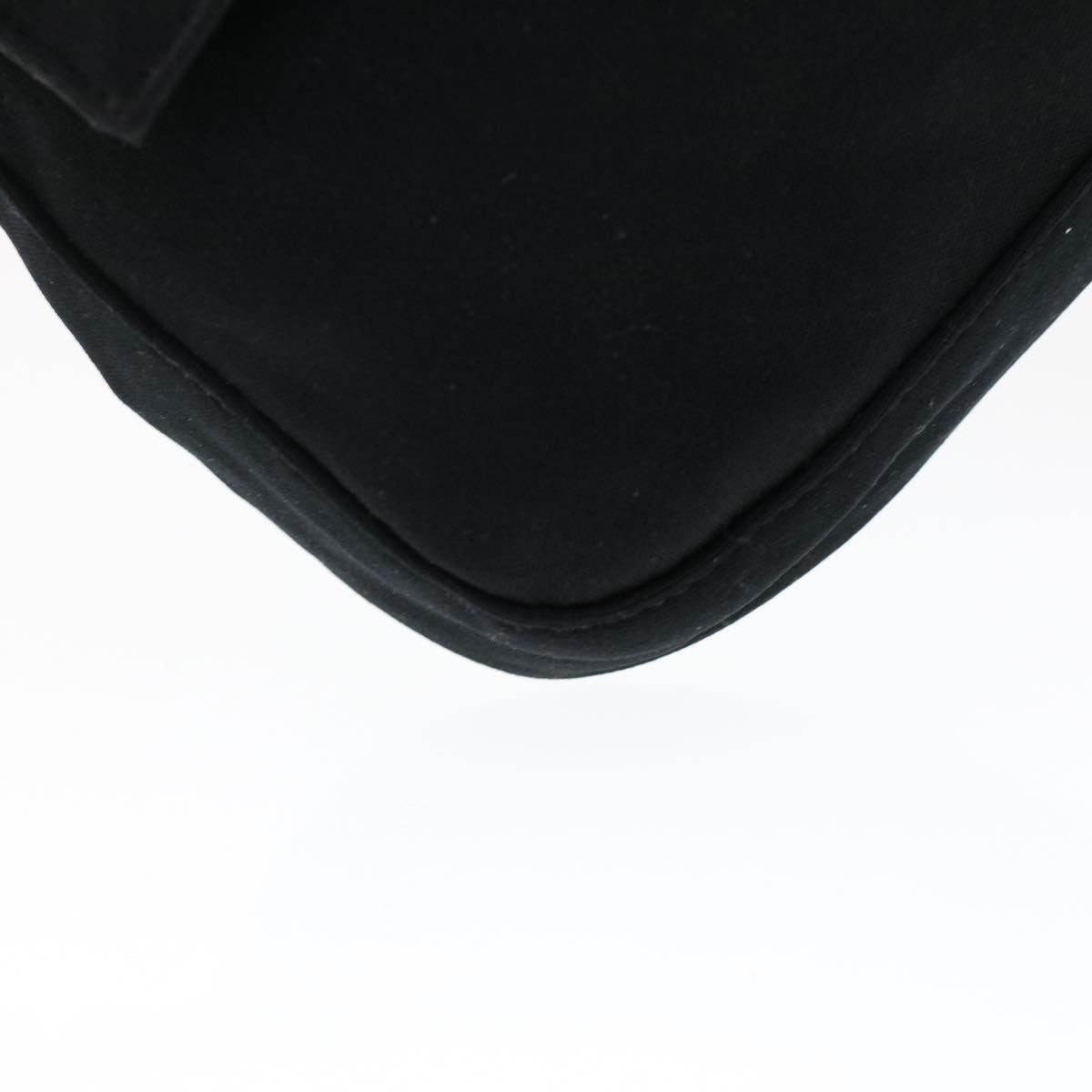 FENDI Mamma Baguette Shoulder Bag Nylon Leather Black 47648
