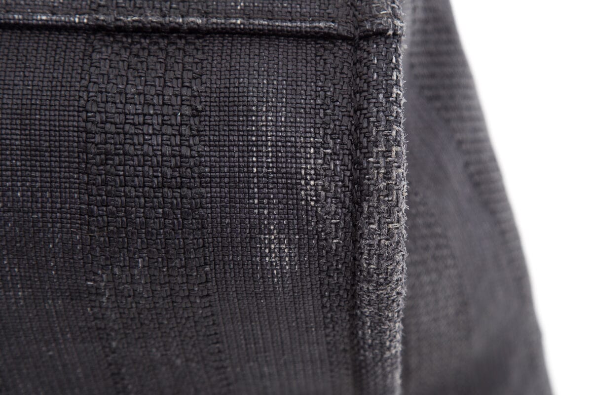 Chanel Chambray and Black Raffia Large Deauville Shopping Tote