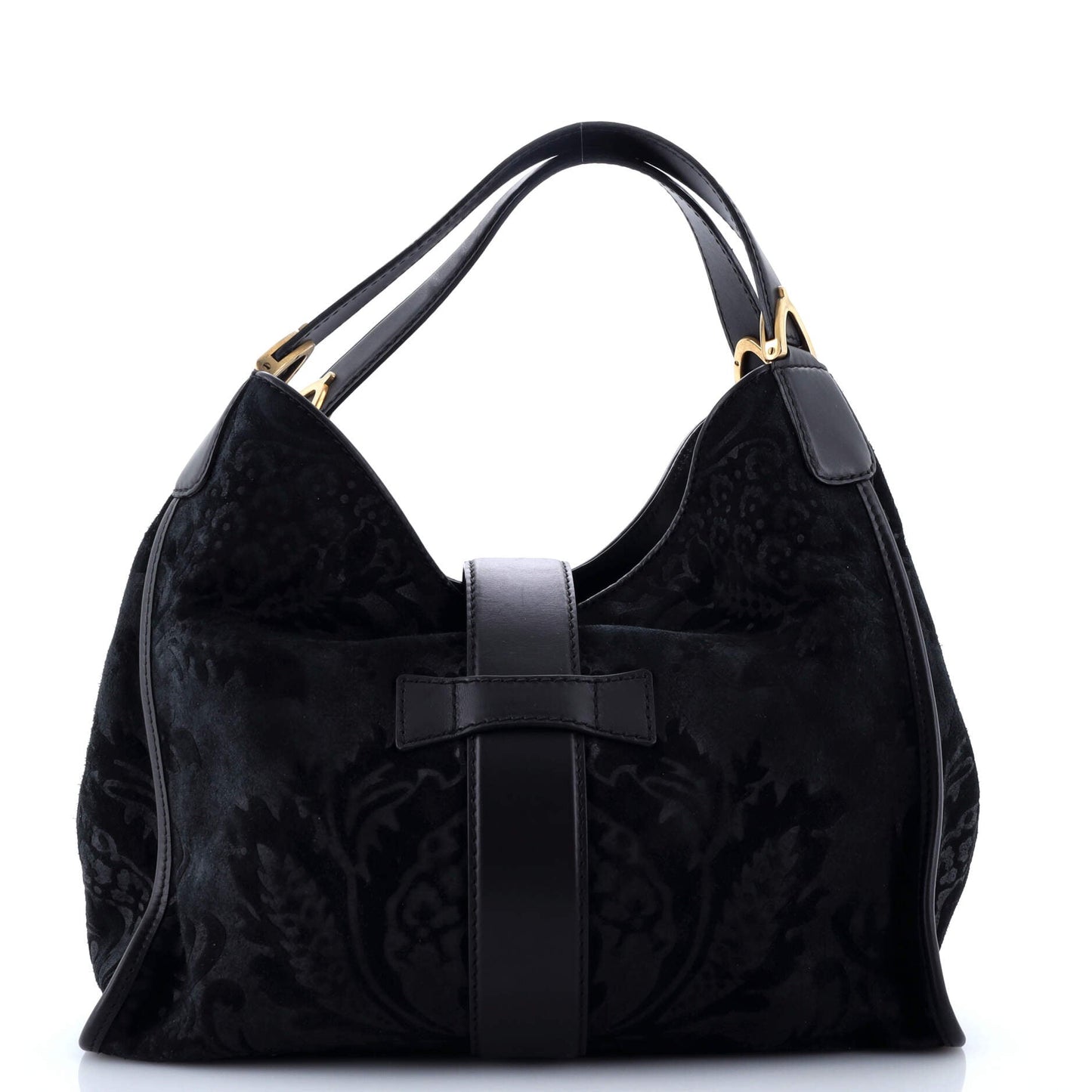 Soft Stirrup Tote Brocade Leather Medium