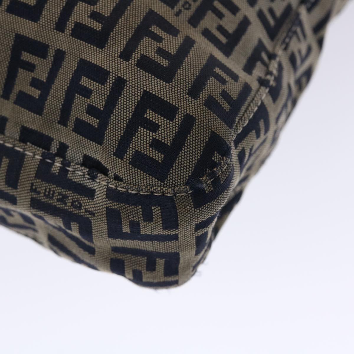 FENDI Zucchino Canvas Mamma Baguette Shoulder Bag Nylon Navy 48016