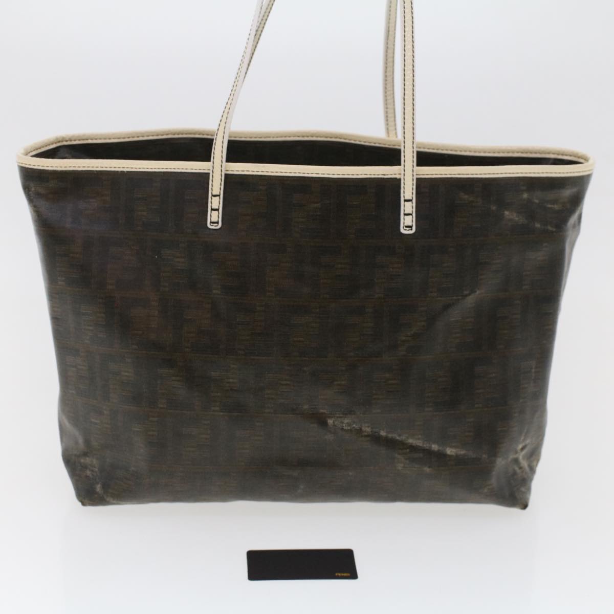 FENDI Zucca Canvas Tote Bag Coated Canvas Dark Brown 48017