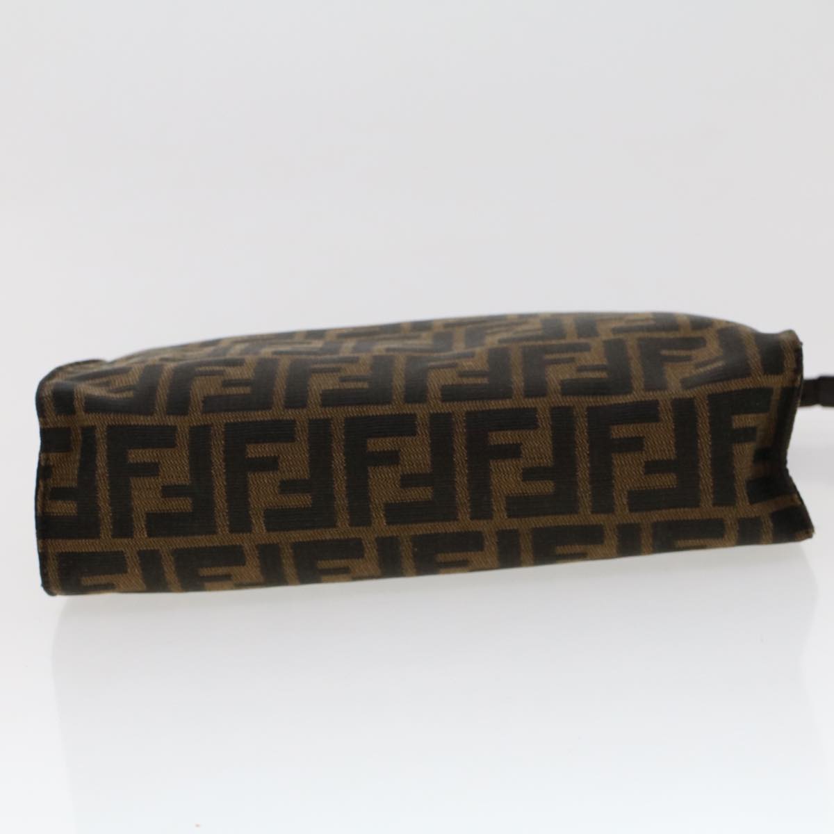 FENDI Zucca Canvas Clutch Bag Nylon Brown Black 48211
