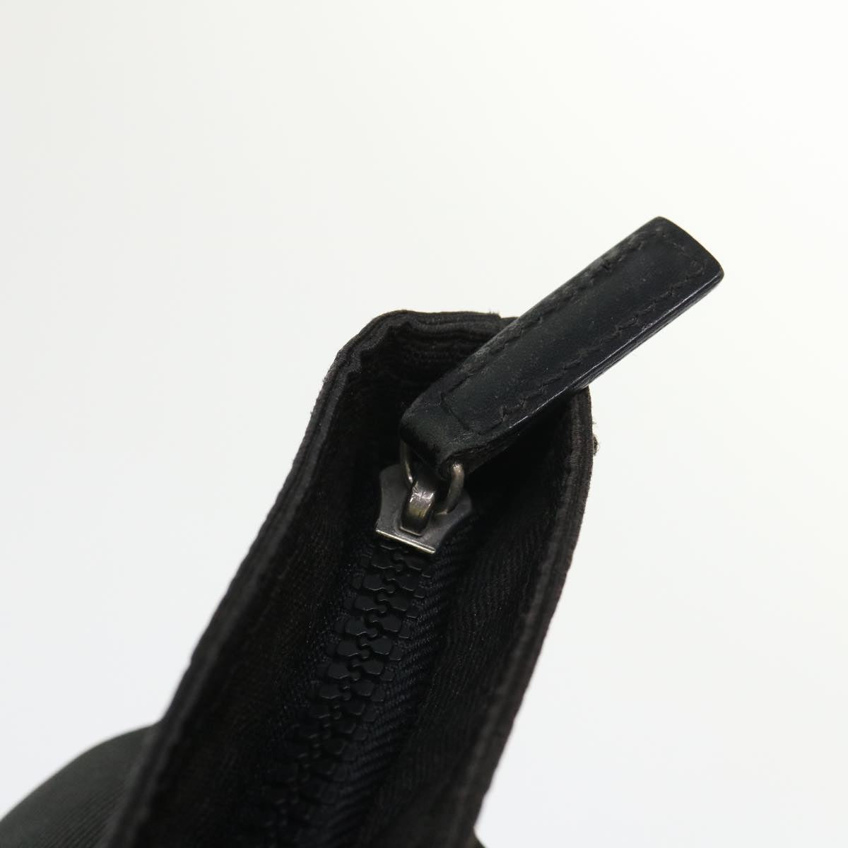 FENDI Hand Bag Nylon Black Brown 48222