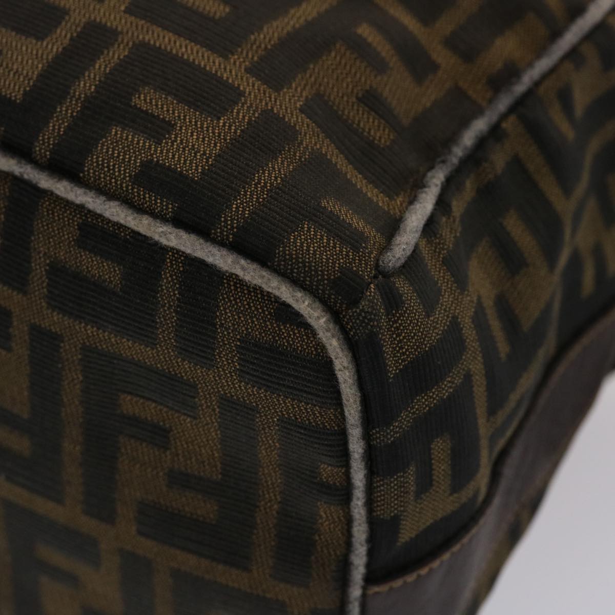 FENDI Zucca Canvas Hand Bag Nylon Brown Black 48233