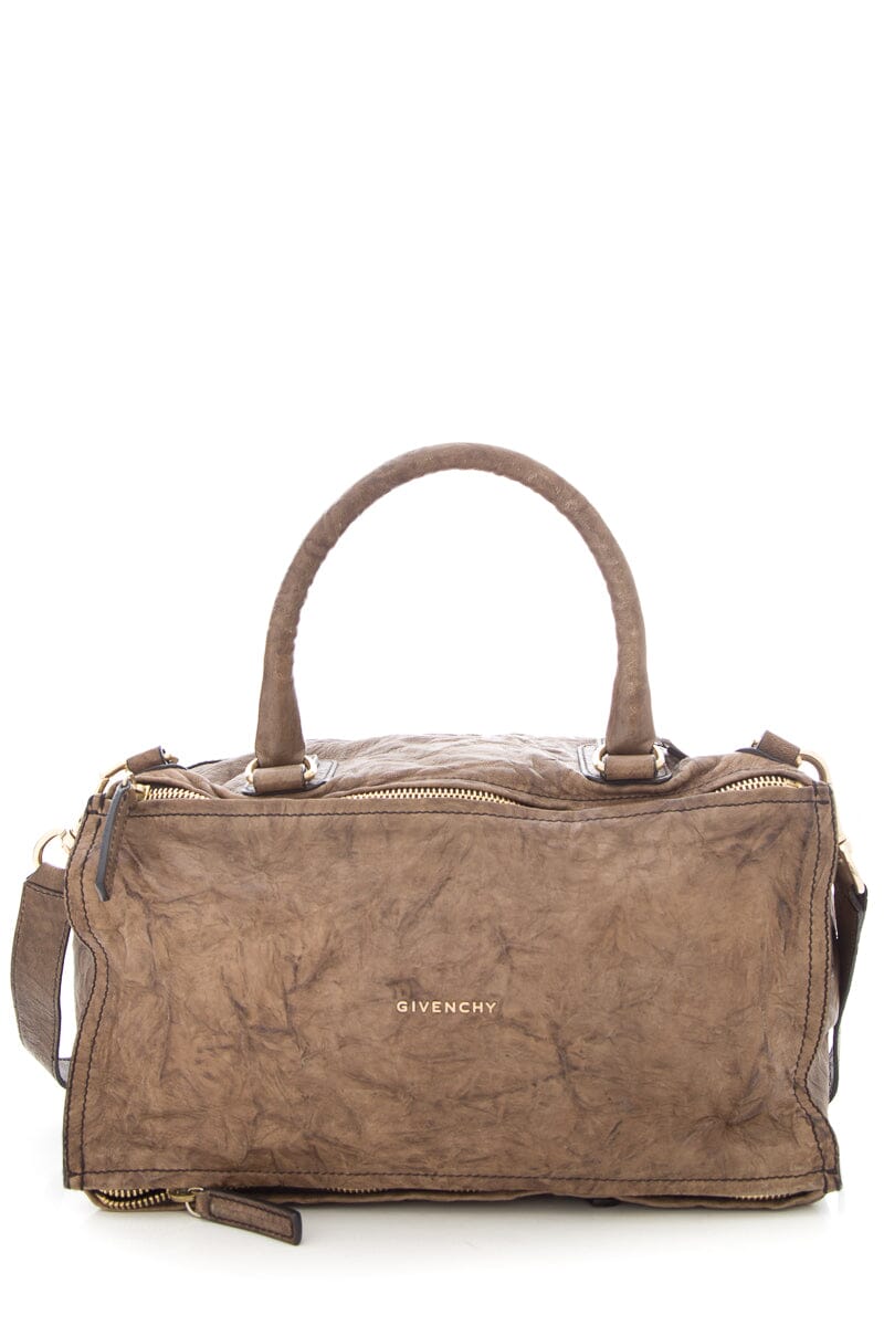 Givenchy Brown Tumbled Leather Pandora Bag