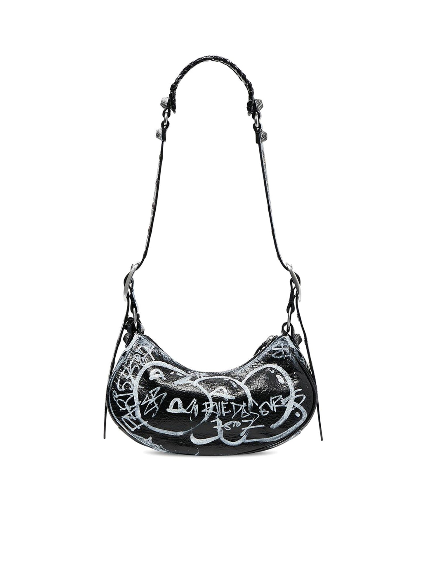 Balenciaga Women Shoulder Handbag Le Cagole Xs Bag Graffiti For Women In Black
