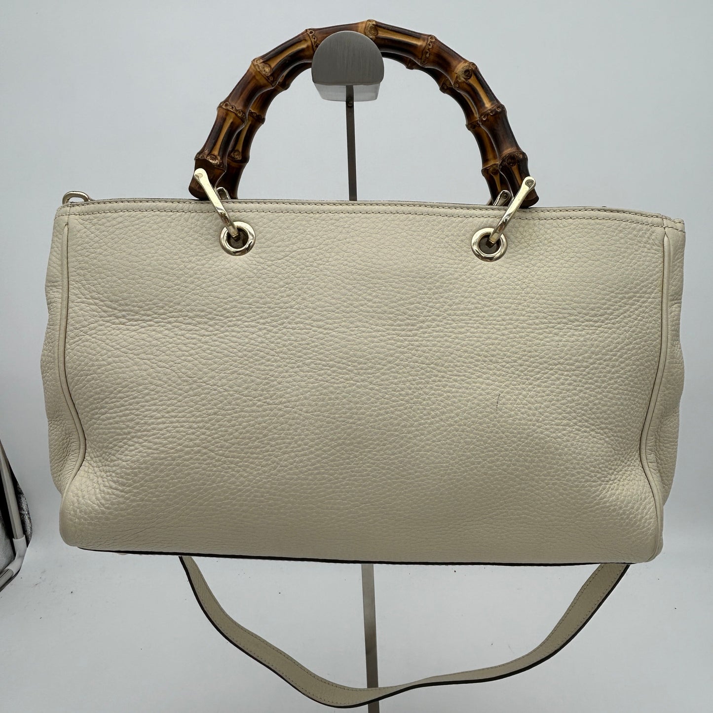 Gucci Bamboo Shopper Medium Leather Tote Beige