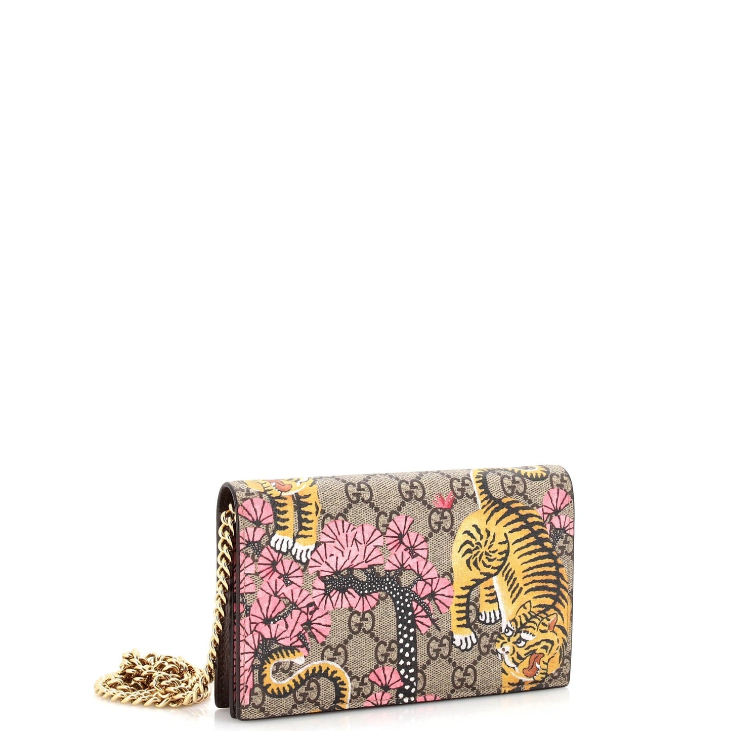 Chain Wallet Printed GG Coated Canvas