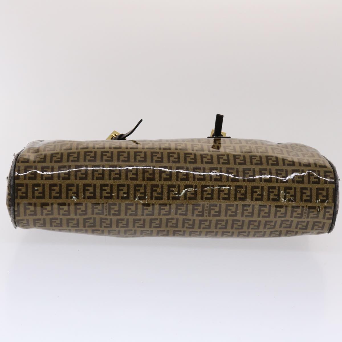 FENDI Zucchino Canvas Hand Bag Coated Canvas Brown 49107