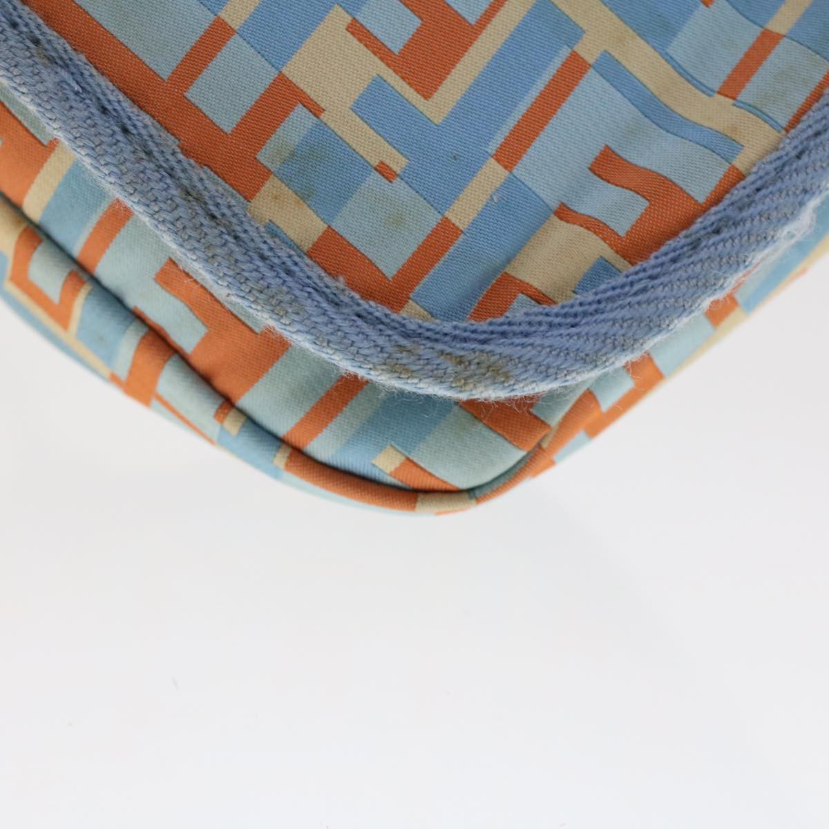 FENDI Zucca Canvas Shoulder Bag Nylon White Light Blue Orange 49111