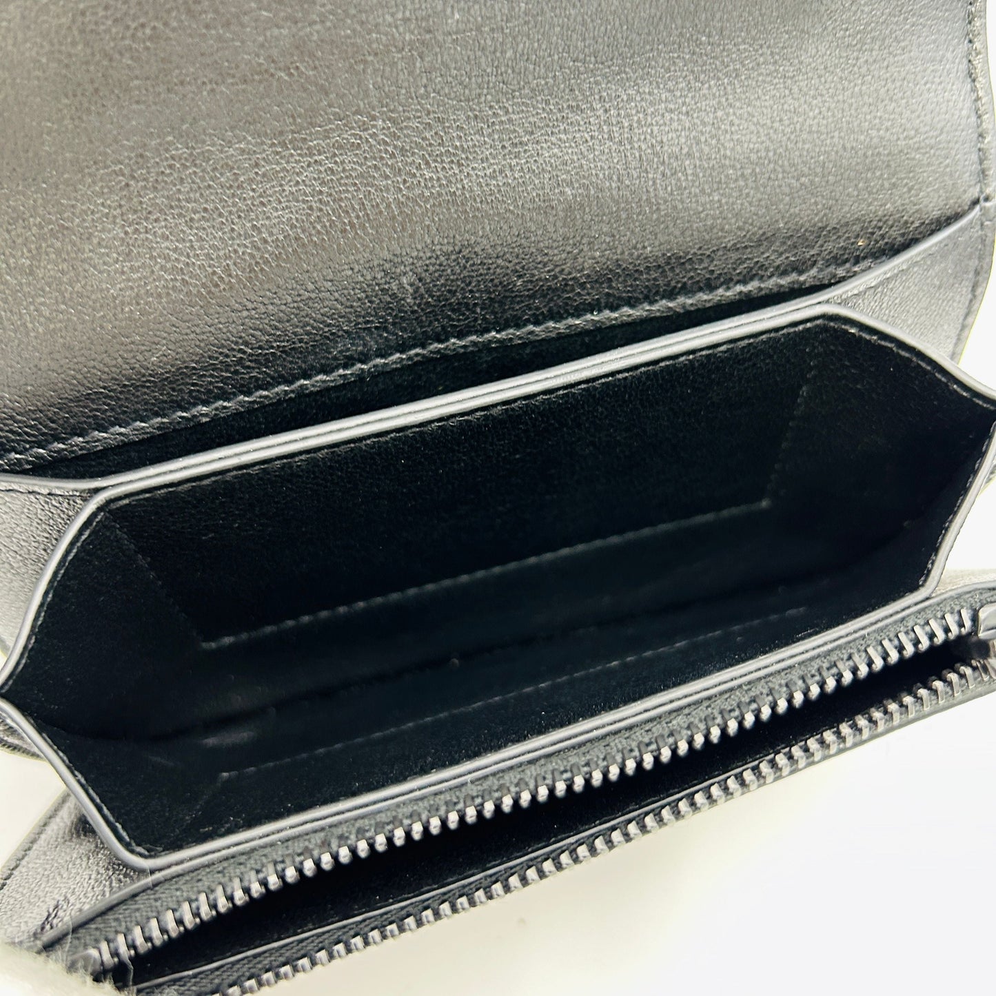 Saint Laurent V-stitch shoulder bag chain wallet black leather women's GP10143542
