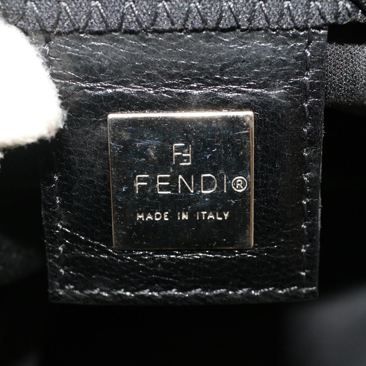 FENDI Mamma Baguette Shoulder Bag Nylon Black 49276