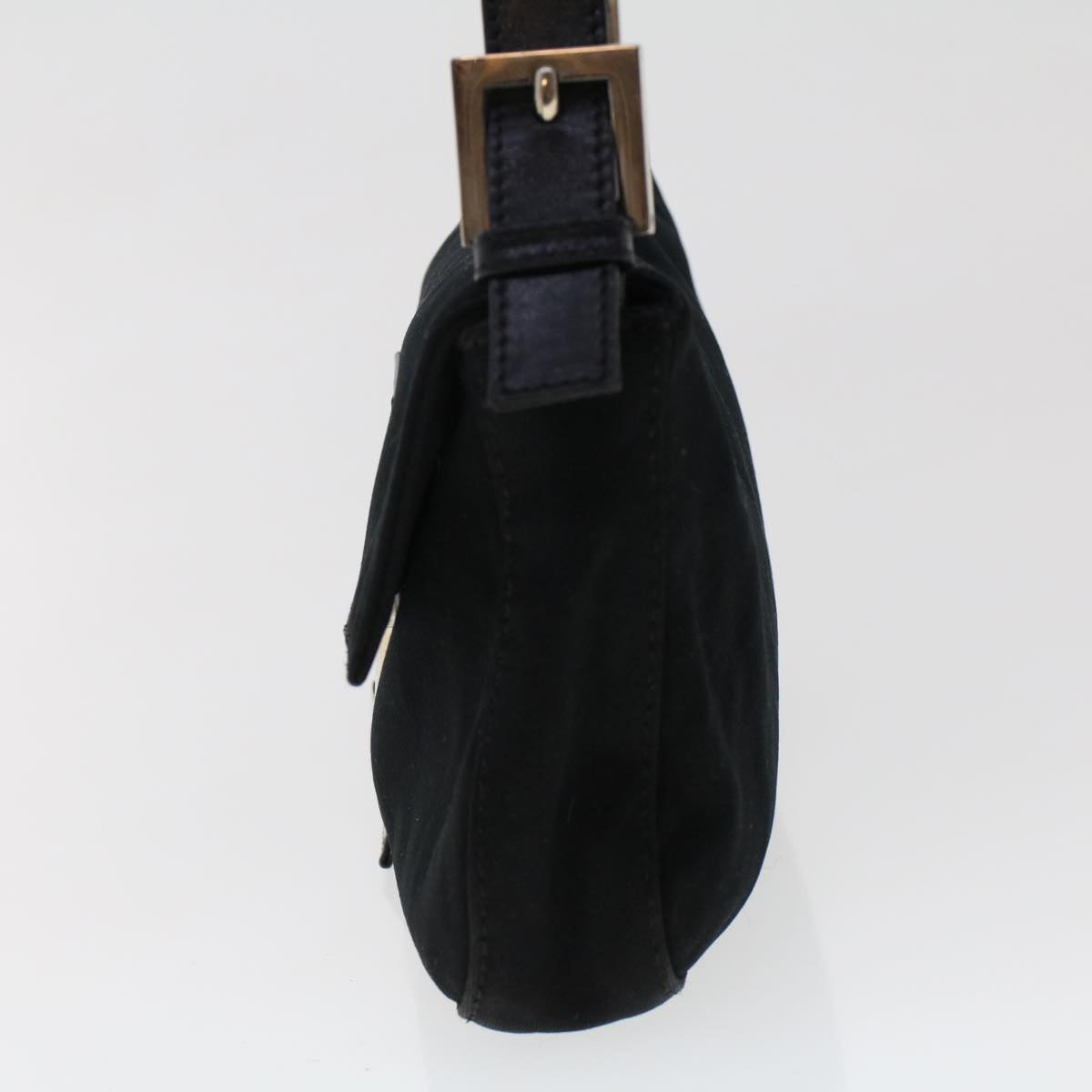 FENDI Mamma Baguette Shoulder Bag Nylon Black 49276