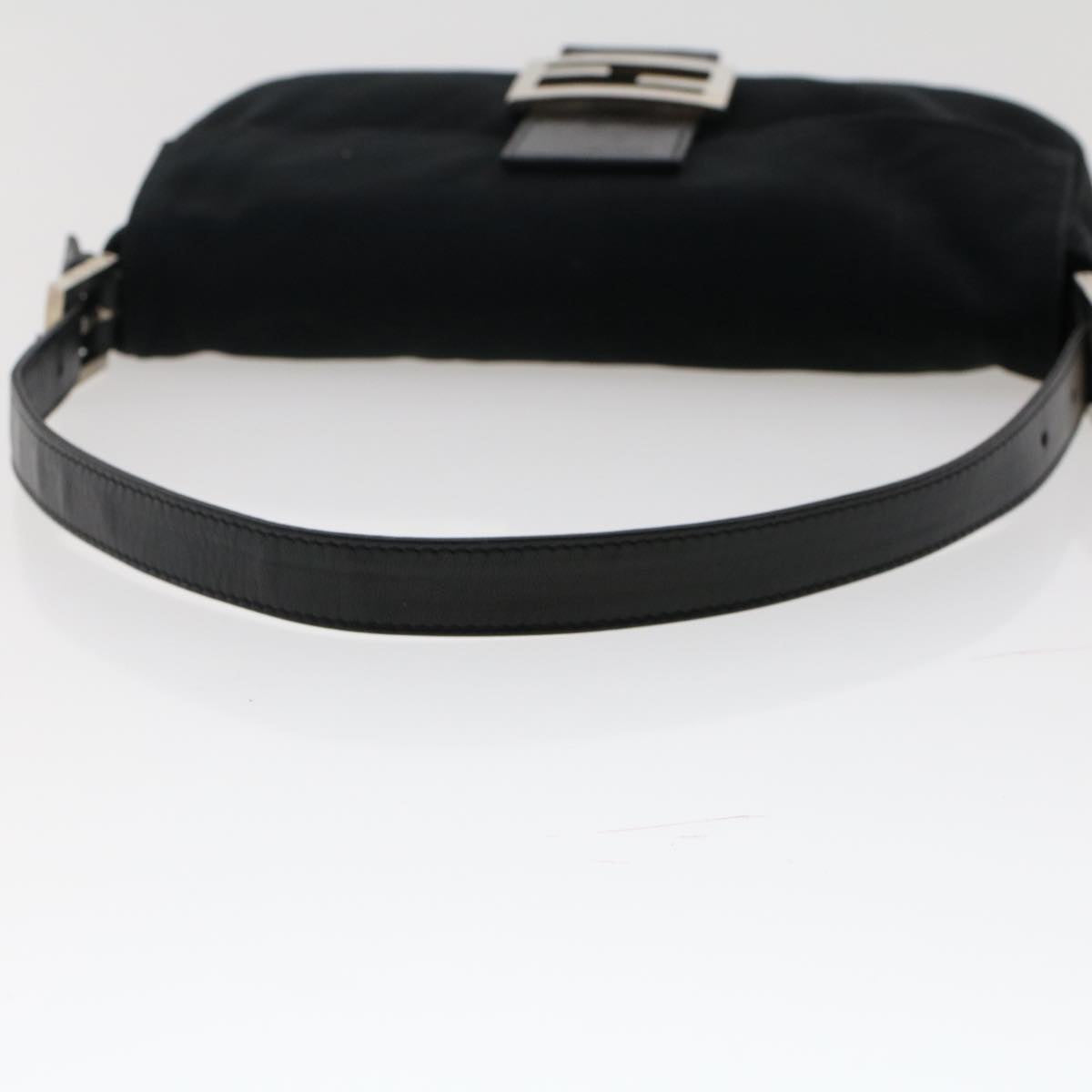 FENDI Mamma Baguette Shoulder Bag Nylon Black 49276