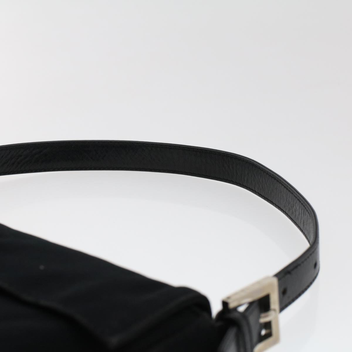 FENDI Mamma Baguette Shoulder Bag Nylon Black 49276