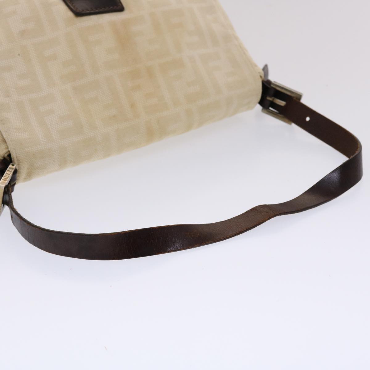FENDI Zucca Canvas Mamma Baguette Shoulder Bag Canvas Beige Brown 49280