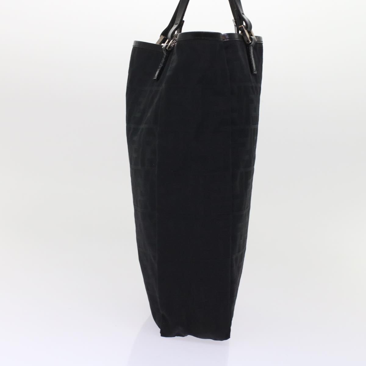 FENDI Zucchino Canvas Tote Bag Nylon Leather Black 49283