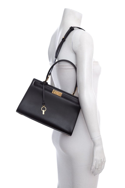 Tory Burch Black Lee Radziwill Top Handle Handbag