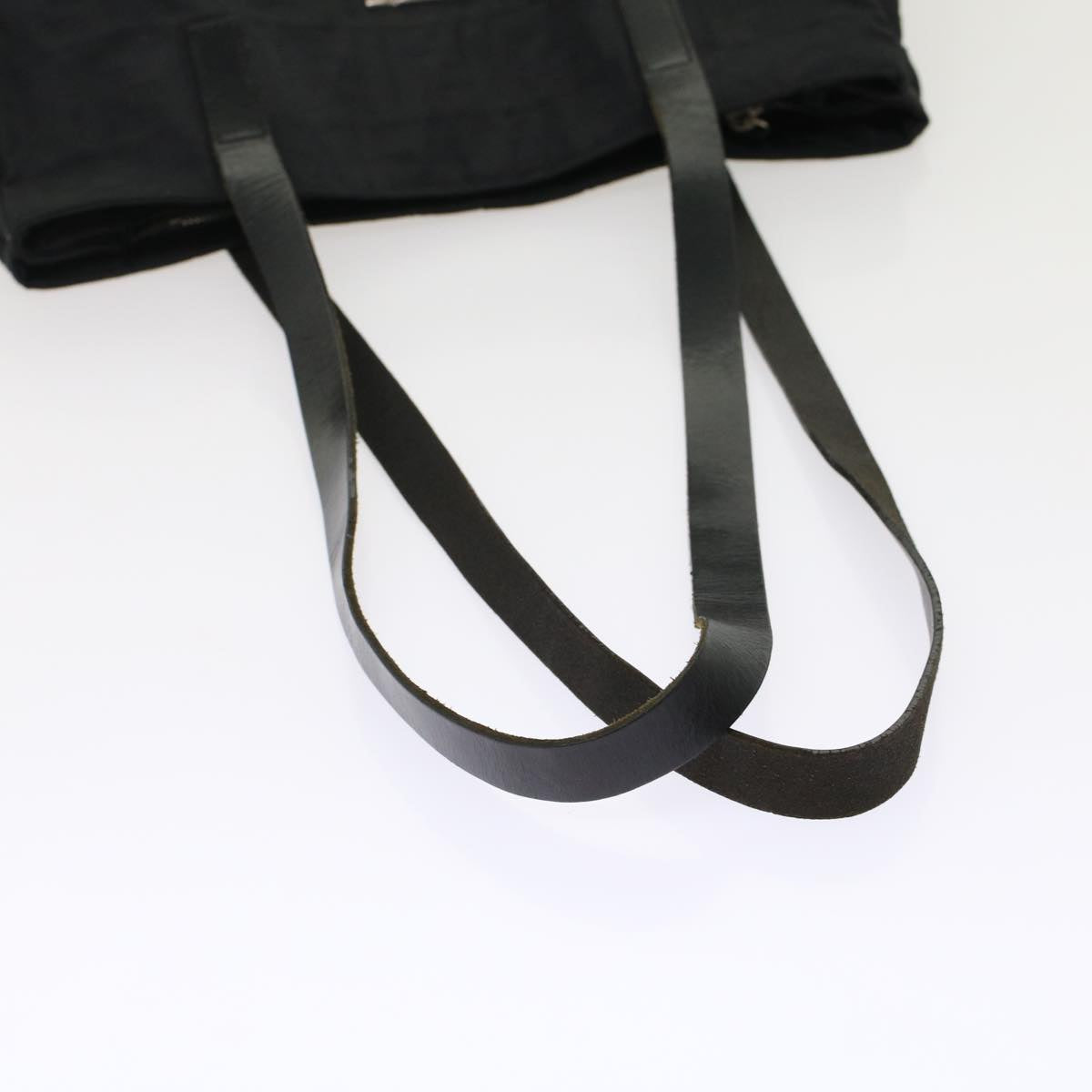 FENDI Zucca Canvas Shoulder Bag Nylon Leather Black 49326